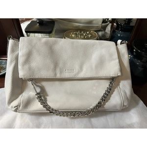 Aimee Kestenberg White Leather Fold Over Crossbody Bag New Without Tags
